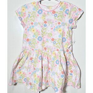 Mud Pie 12-18m NWT Easter Bunny Rabbit floral print dress pink blue stretch